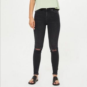 Topshop Black High Waisted Jaime Jeans